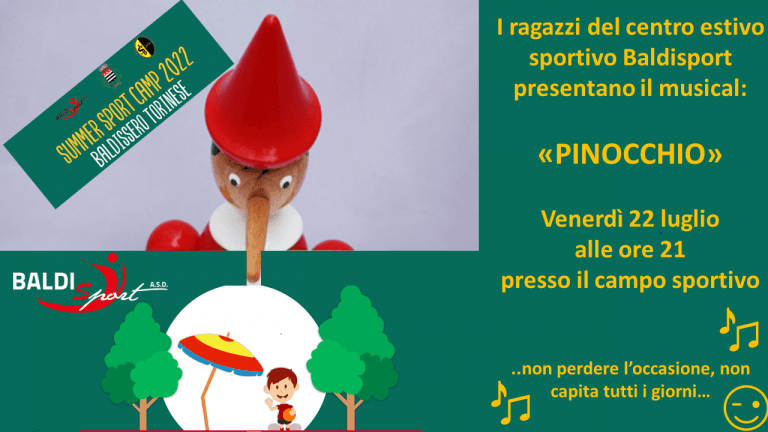 I ragazzi del centro estivo sportivo Baldisport presentano il musical “PINOCCHIO”