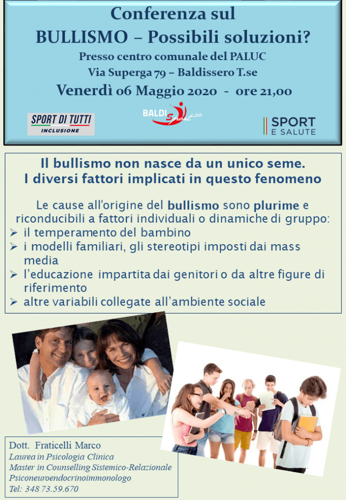 Serata di approfondimento sulla problematica del bullismo
